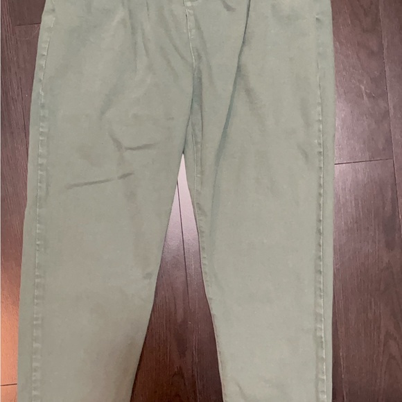 Sezane Austin High Waisted Paper Bag Jeans in Green Sz 38 - Picture 3 of 4